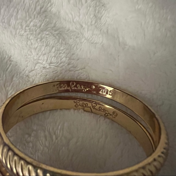 Lilly Pulitzer Gold Bangles Set “In The Jungle” - Picture 8 of 15